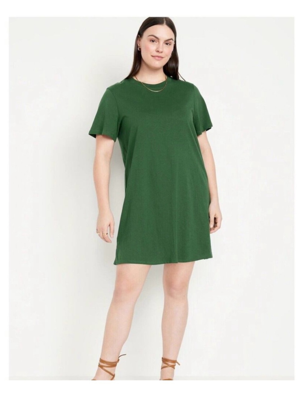Old Navy Forest Green Short Sleeve T-Shirt Dress